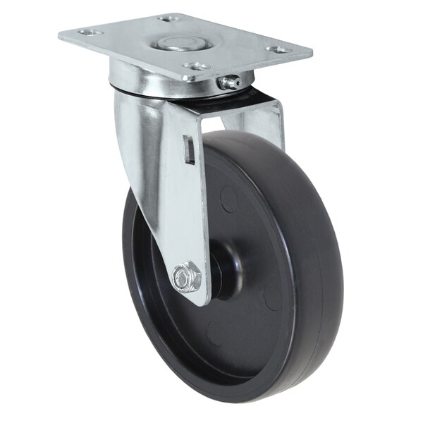 5"x1.25" Light Duty Polyolefin (Plastic) Wheel, Swivel Caster, 300